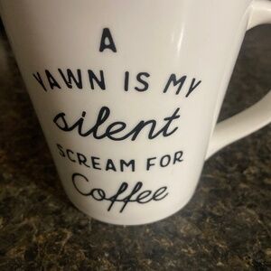 indigo coffee mug a yawn is my silent scream for coffee